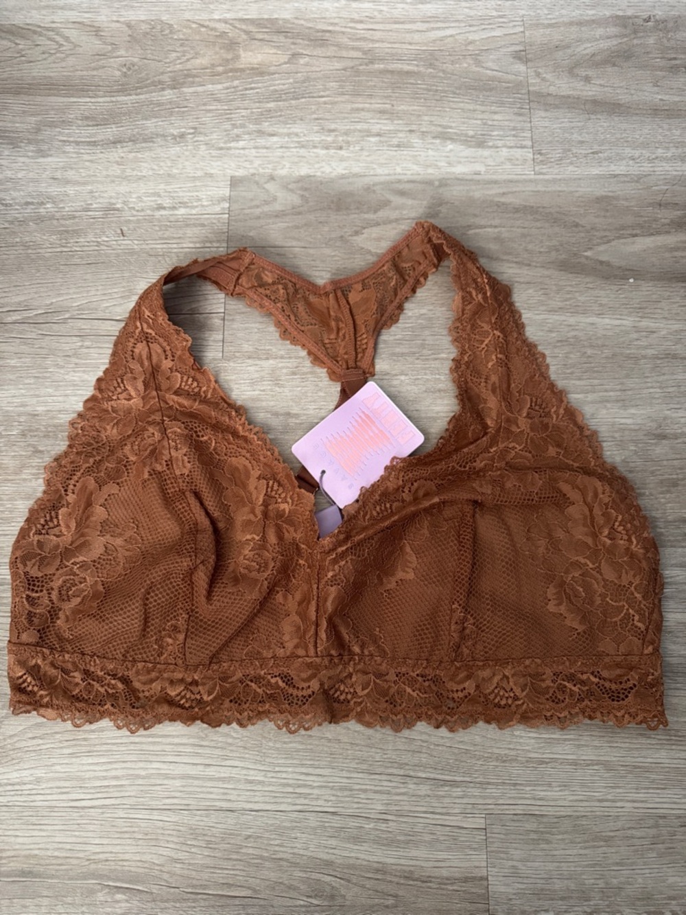 Savage X Fenty Lace Racerback Bralette in Rust